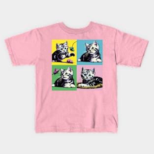 American Wirehair Pop Art - Cat Kitties Kids T-Shirt